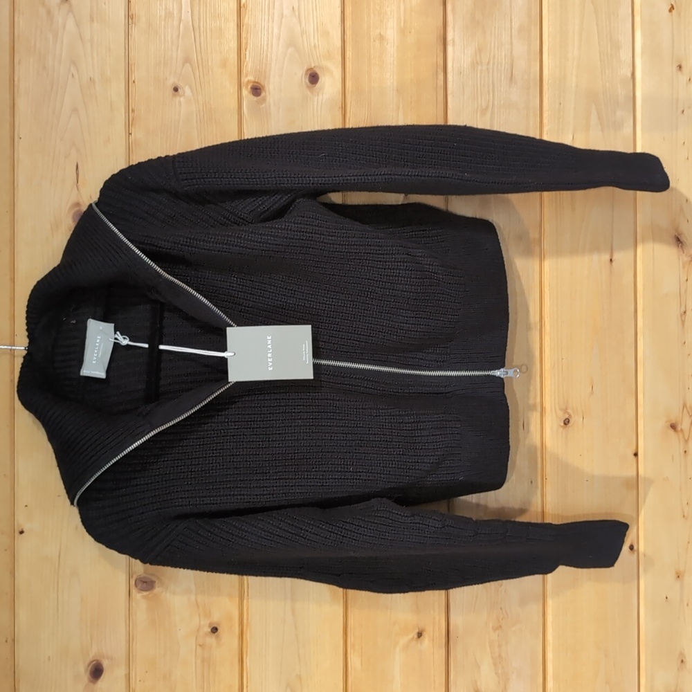 Everlane shawl collar zip up cardigan